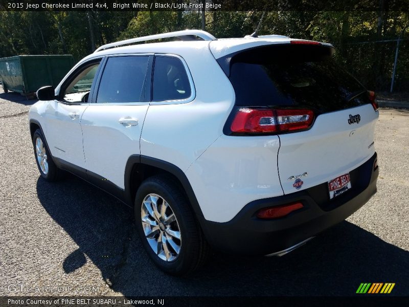 Bright White / Black/Light Frost Beige 2015 Jeep Cherokee Limited 4x4