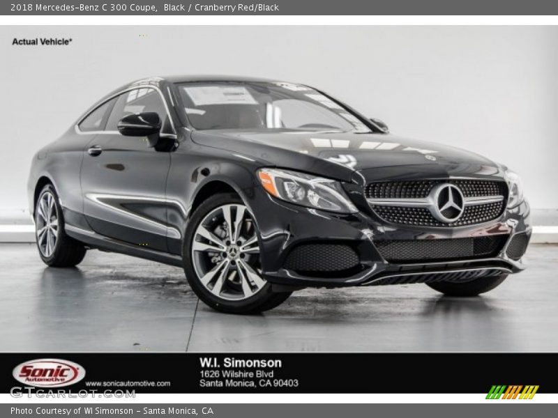 Black / Cranberry Red/Black 2018 Mercedes-Benz C 300 Coupe