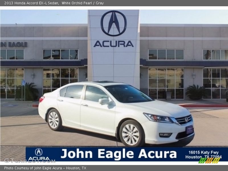 White Orchid Pearl / Gray 2013 Honda Accord EX-L Sedan