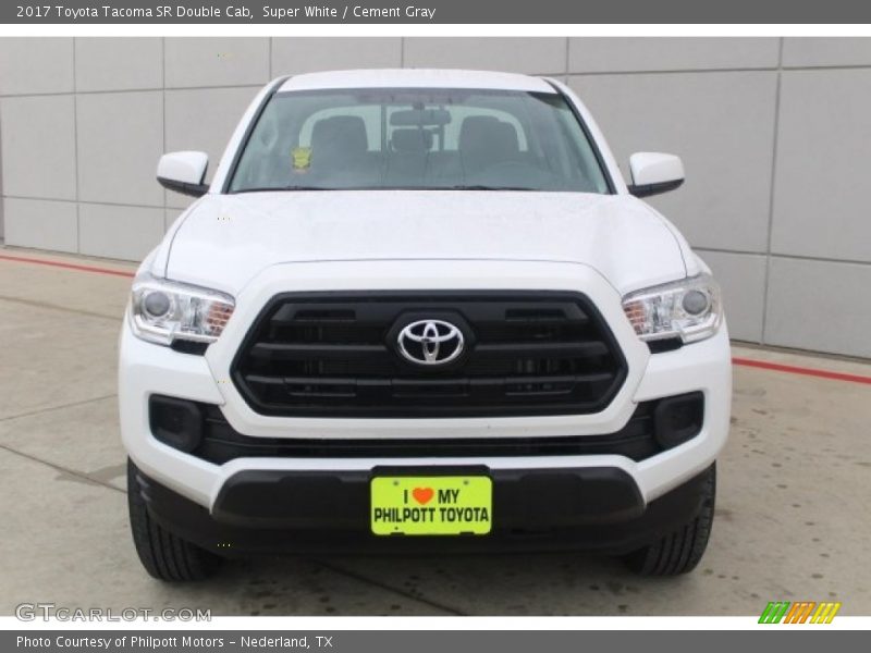 Super White / Cement Gray 2017 Toyota Tacoma SR Double Cab