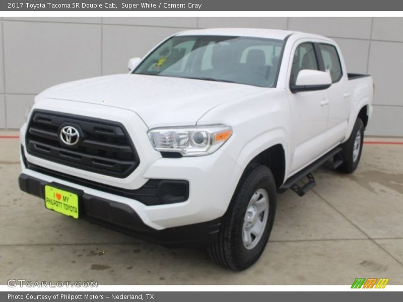 Super White / Cement Gray 2017 Toyota Tacoma SR Double Cab