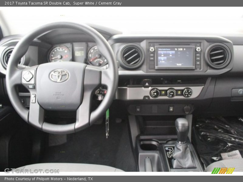 Super White / Cement Gray 2017 Toyota Tacoma SR Double Cab