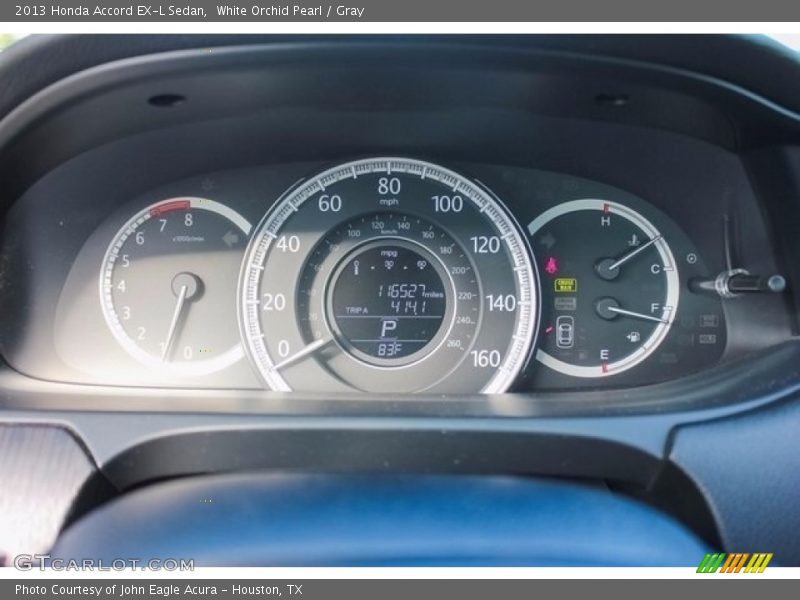 White Orchid Pearl / Gray 2013 Honda Accord EX-L Sedan