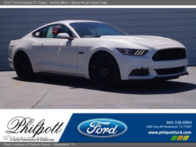 Oxford White / Ebony Recaro Sport Seats 2017 Ford Mustang GT Coupe