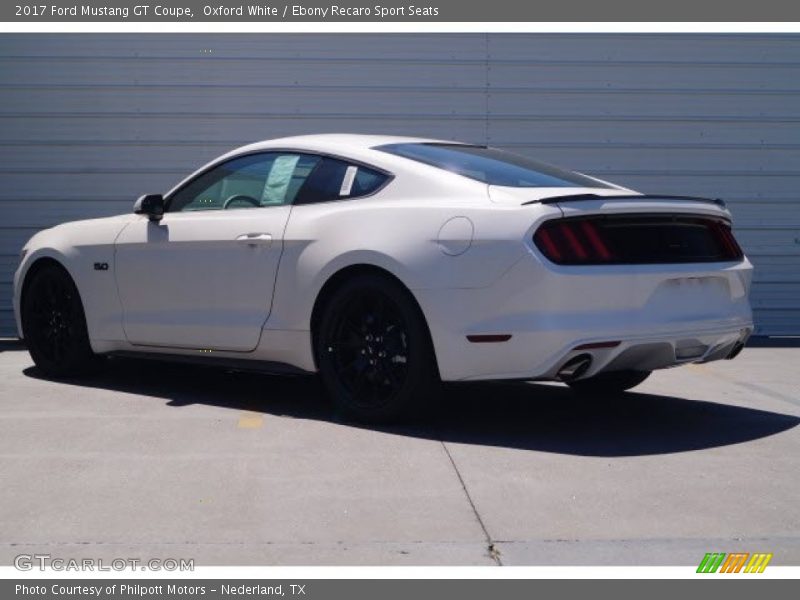 Oxford White / Ebony Recaro Sport Seats 2017 Ford Mustang GT Coupe