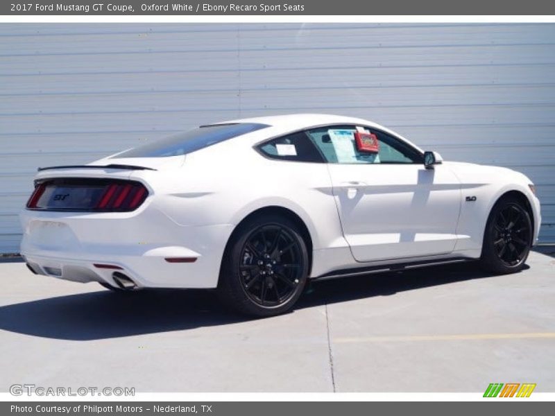 Oxford White / Ebony Recaro Sport Seats 2017 Ford Mustang GT Coupe