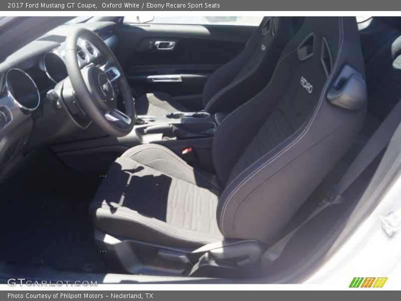 Oxford White / Ebony Recaro Sport Seats 2017 Ford Mustang GT Coupe