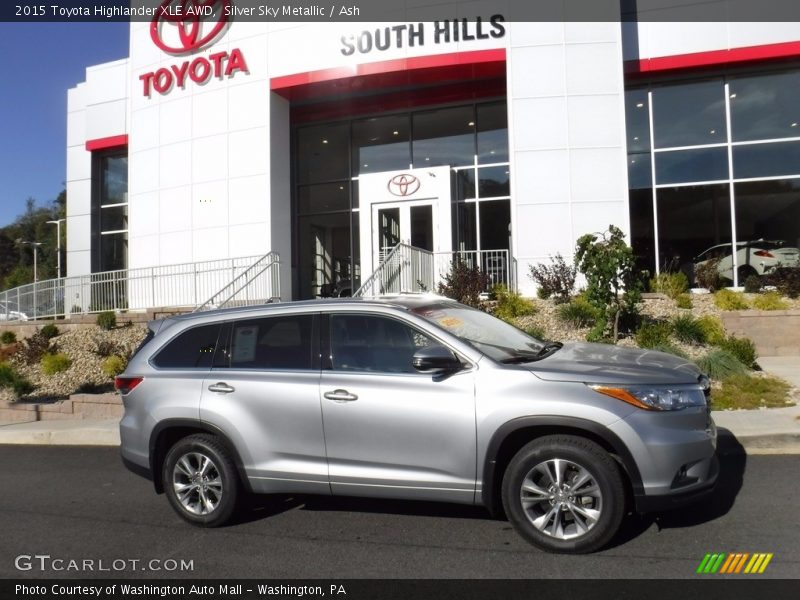 Silver Sky Metallic / Ash 2015 Toyota Highlander XLE AWD