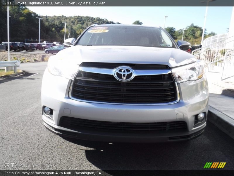 Silver Sky Metallic / Ash 2015 Toyota Highlander XLE AWD