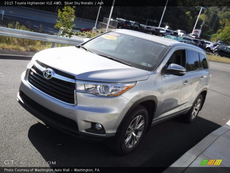 Silver Sky Metallic / Ash 2015 Toyota Highlander XLE AWD