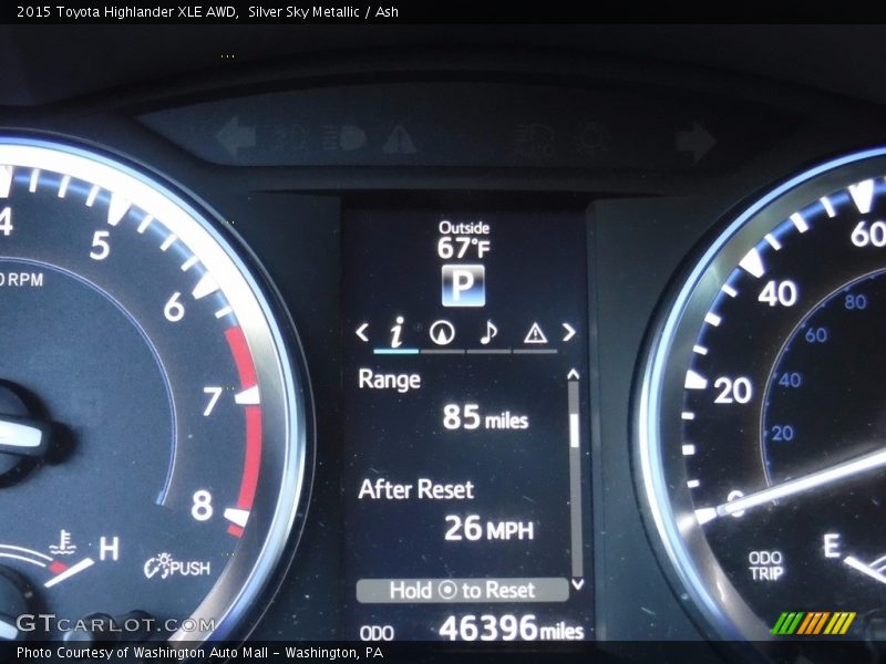Silver Sky Metallic / Ash 2015 Toyota Highlander XLE AWD