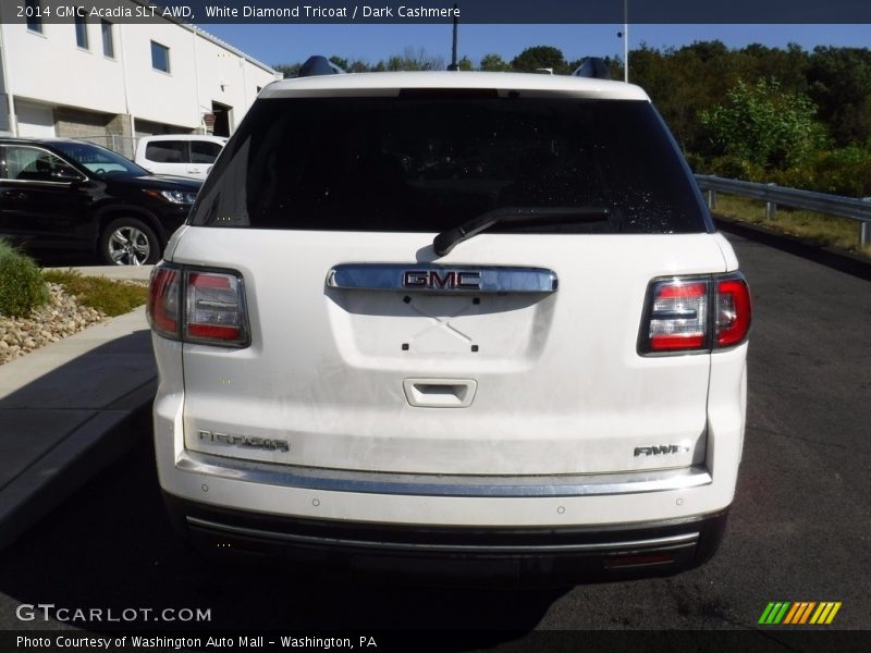 White Diamond Tricoat / Dark Cashmere 2014 GMC Acadia SLT AWD