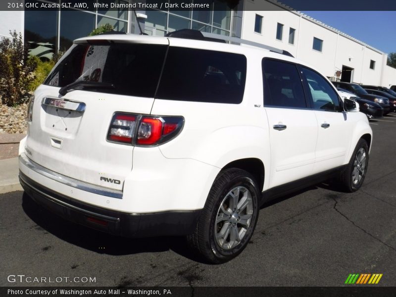 White Diamond Tricoat / Dark Cashmere 2014 GMC Acadia SLT AWD