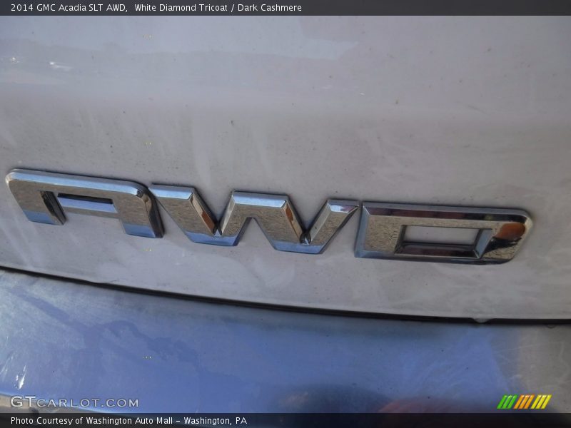 White Diamond Tricoat / Dark Cashmere 2014 GMC Acadia SLT AWD
