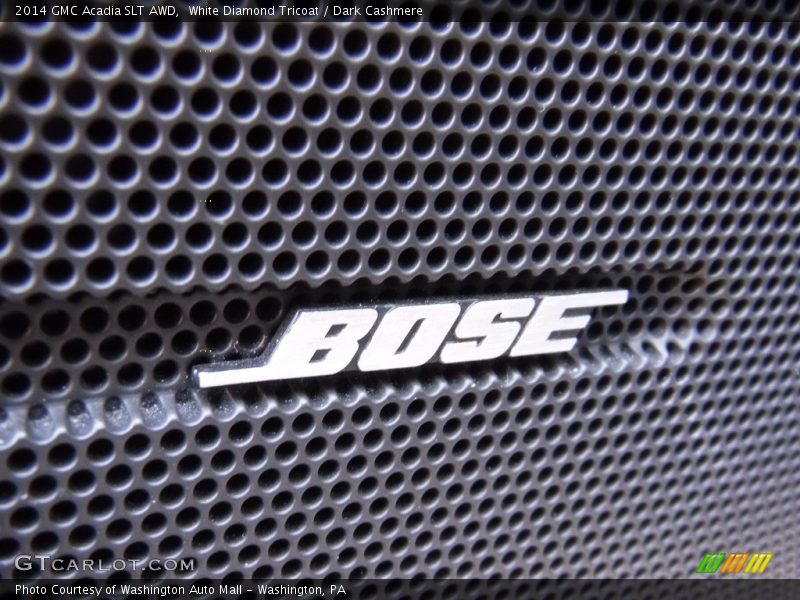 White Diamond Tricoat / Dark Cashmere 2014 GMC Acadia SLT AWD