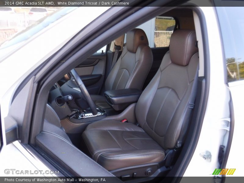 White Diamond Tricoat / Dark Cashmere 2014 GMC Acadia SLT AWD