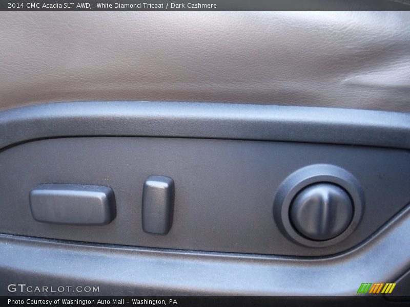 White Diamond Tricoat / Dark Cashmere 2014 GMC Acadia SLT AWD