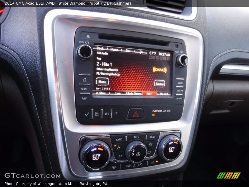 White Diamond Tricoat / Dark Cashmere 2014 GMC Acadia SLT AWD