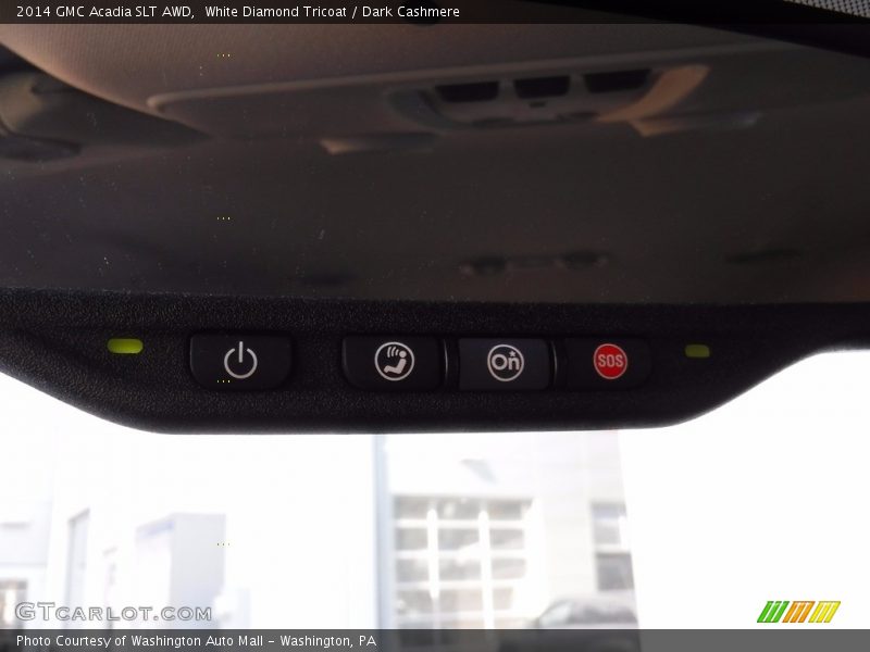 White Diamond Tricoat / Dark Cashmere 2014 GMC Acadia SLT AWD