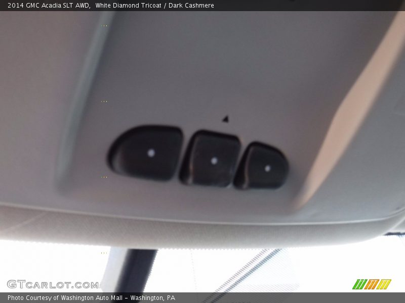 White Diamond Tricoat / Dark Cashmere 2014 GMC Acadia SLT AWD