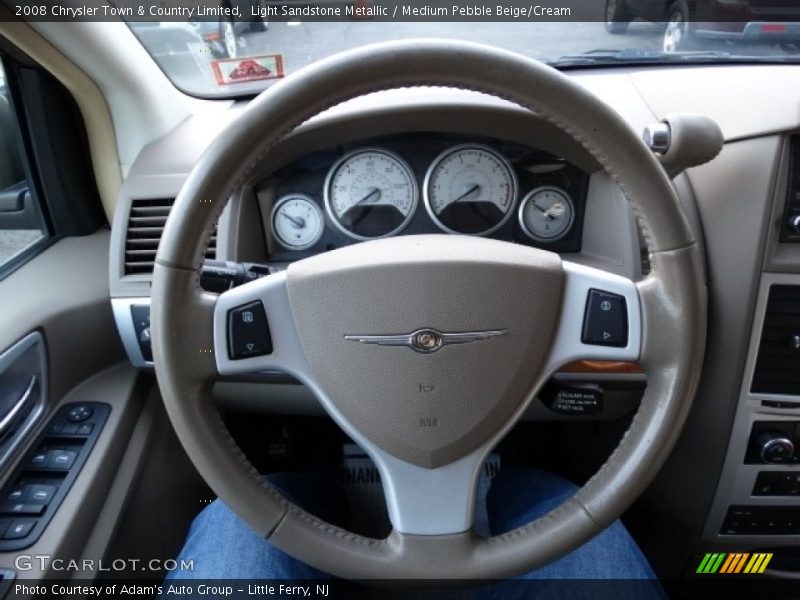 Light Sandstone Metallic / Medium Pebble Beige/Cream 2008 Chrysler Town & Country Limited