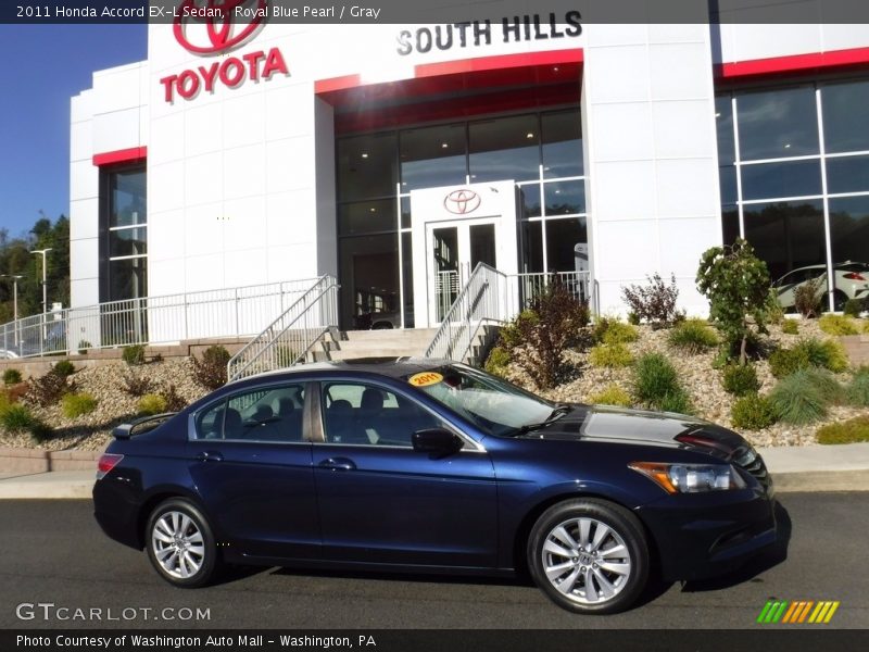 Royal Blue Pearl / Gray 2011 Honda Accord EX-L Sedan