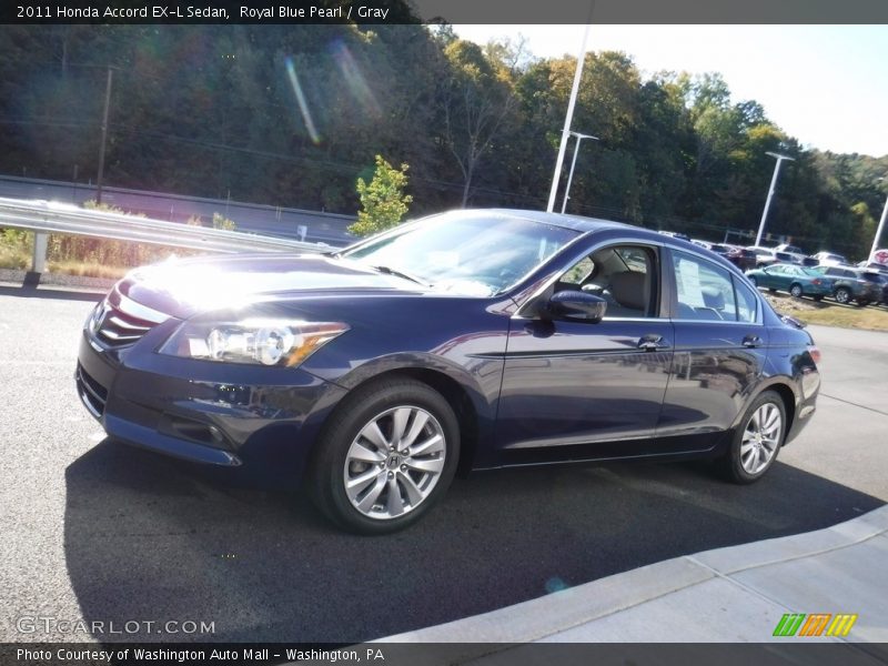 Royal Blue Pearl / Gray 2011 Honda Accord EX-L Sedan