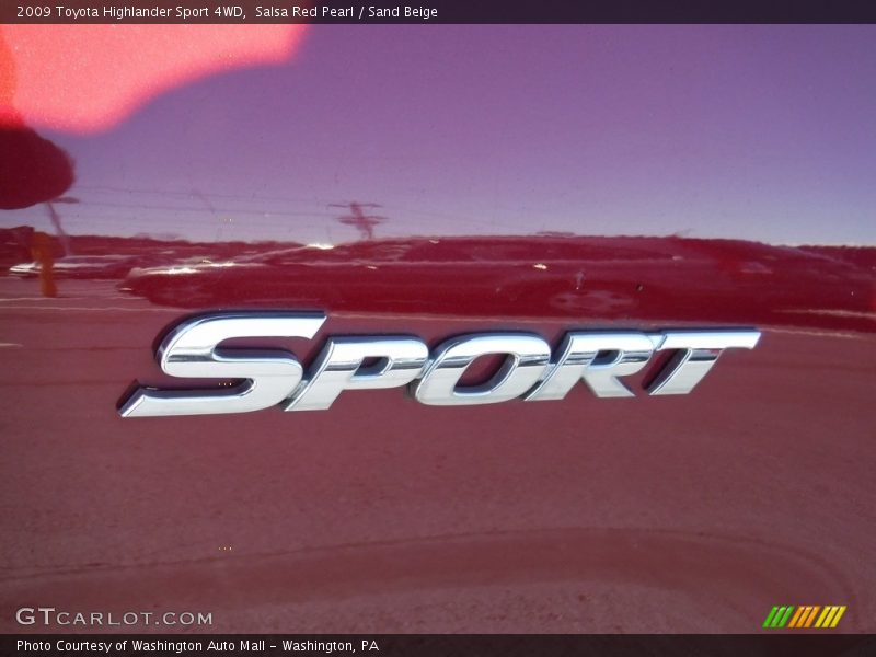 Salsa Red Pearl / Sand Beige 2009 Toyota Highlander Sport 4WD