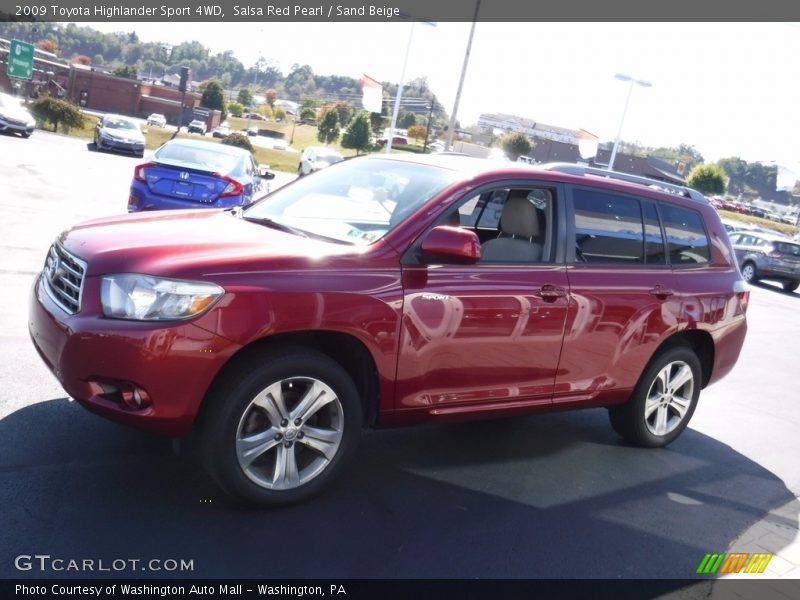 Salsa Red Pearl / Sand Beige 2009 Toyota Highlander Sport 4WD