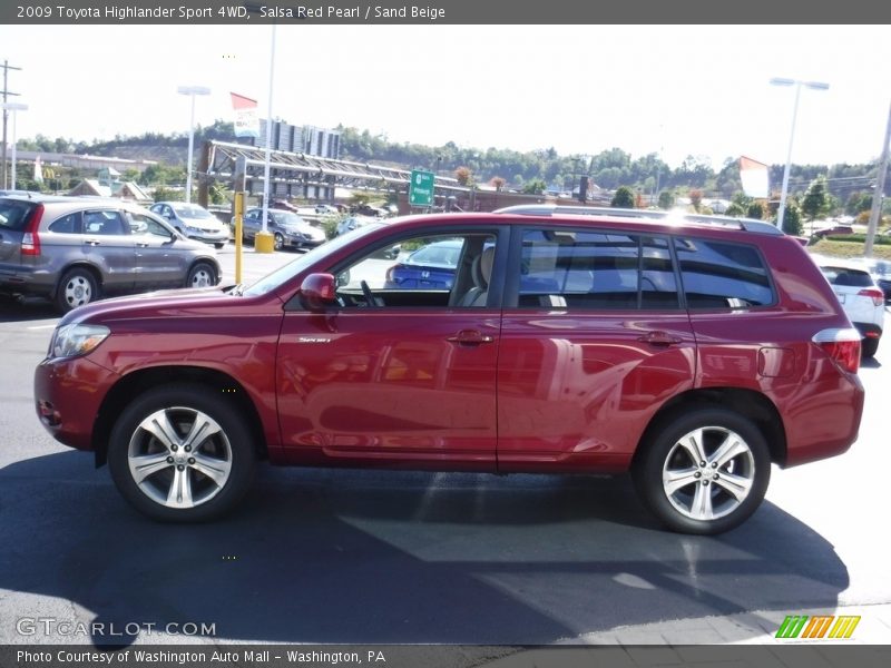 Salsa Red Pearl / Sand Beige 2009 Toyota Highlander Sport 4WD