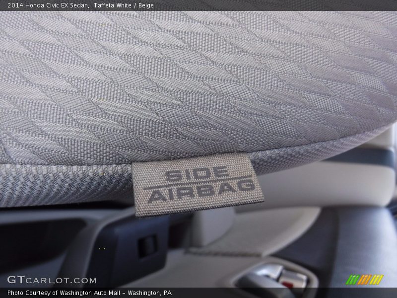 Taffeta White / Beige 2014 Honda Civic EX Sedan