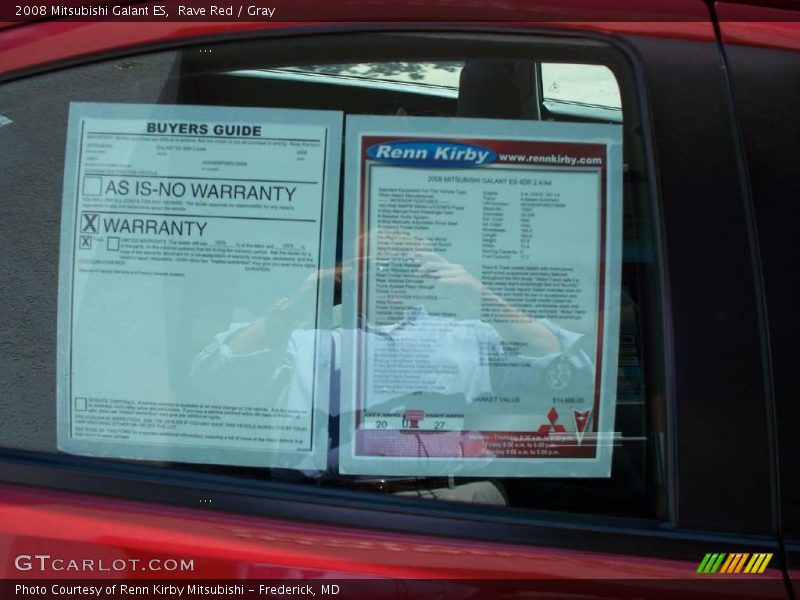 Rave Red / Gray 2008 Mitsubishi Galant ES