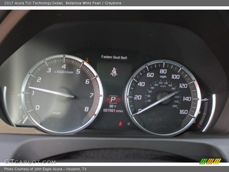 Bellanova White Pearl / Graystone 2017 Acura TLX Technology Sedan