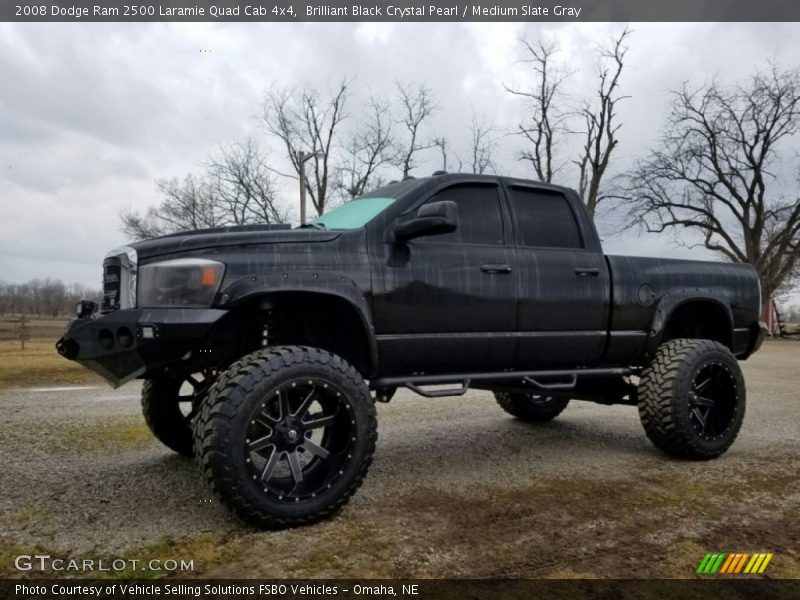 Brilliant Black Crystal Pearl / Medium Slate Gray 2008 Dodge Ram 2500 Laramie Quad Cab 4x4