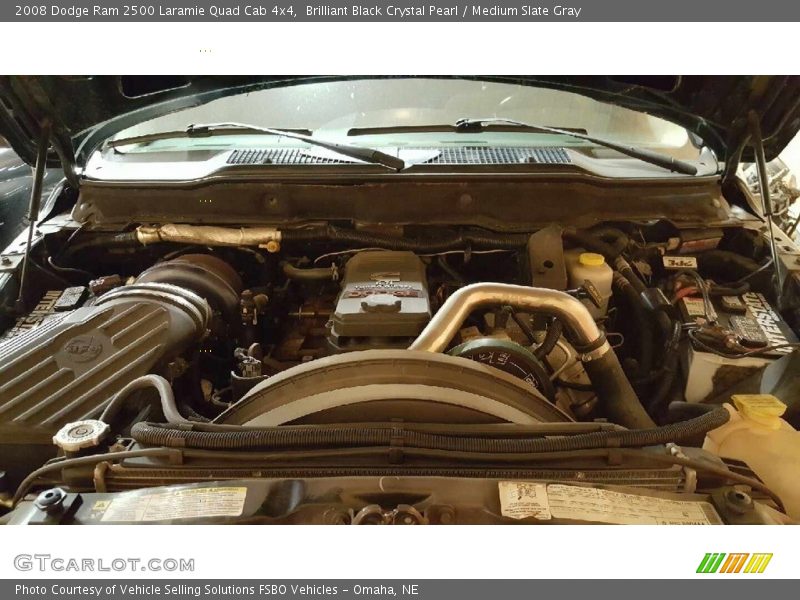 Brilliant Black Crystal Pearl / Medium Slate Gray 2008 Dodge Ram 2500 Laramie Quad Cab 4x4