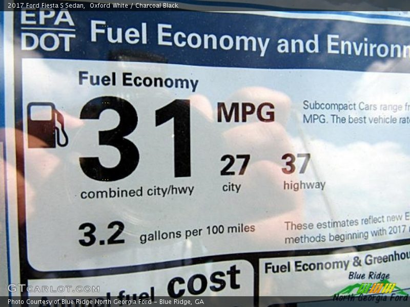 Oxford White / Charcoal Black 2017 Ford Fiesta S Sedan