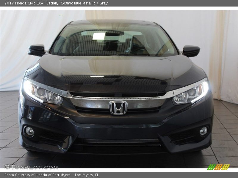 Cosmic Blue Metallic / Gray 2017 Honda Civic EX-T Sedan