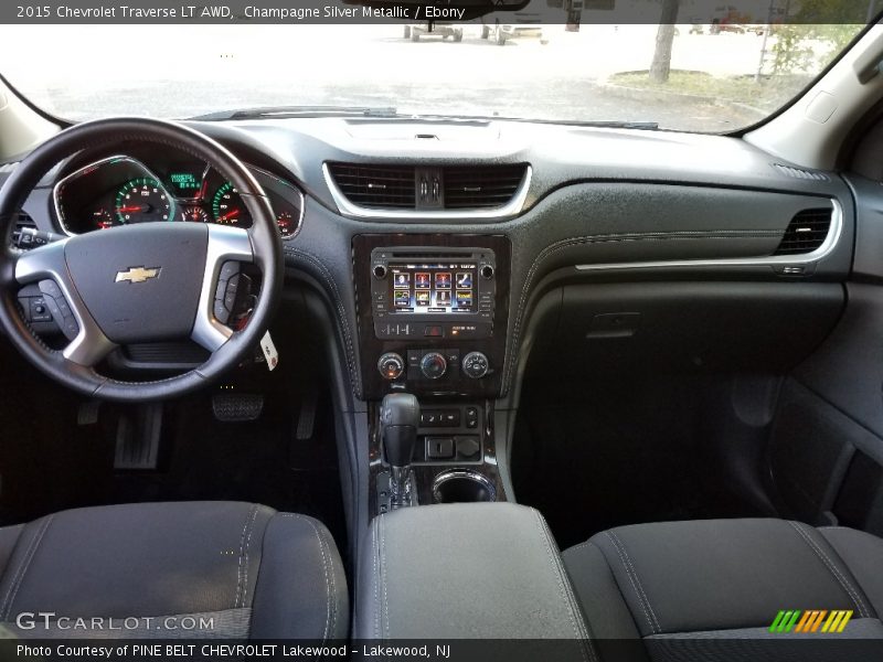 Champagne Silver Metallic / Ebony 2015 Chevrolet Traverse LT AWD