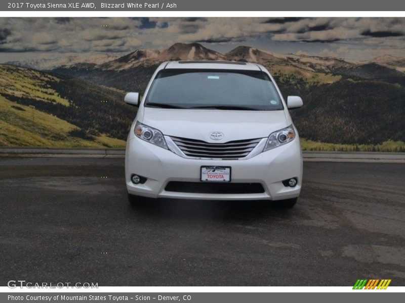 Blizzard White Pearl / Ash 2017 Toyota Sienna XLE AWD
