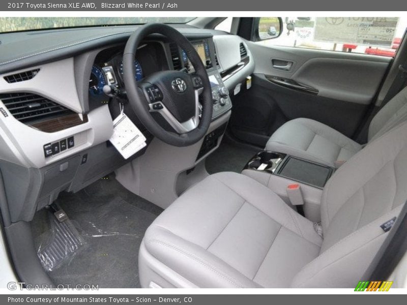 Blizzard White Pearl / Ash 2017 Toyota Sienna XLE AWD
