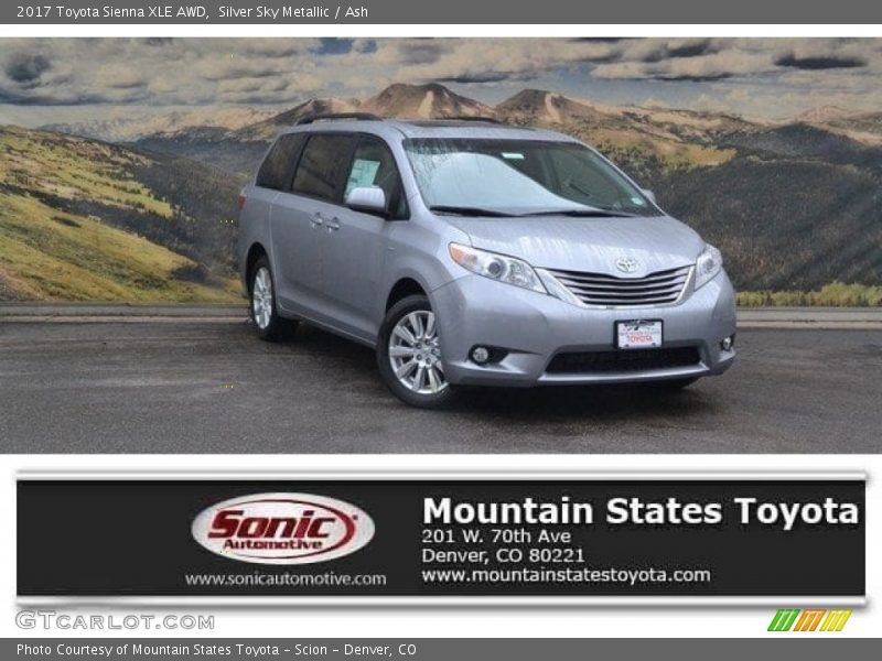 Silver Sky Metallic / Ash 2017 Toyota Sienna XLE AWD