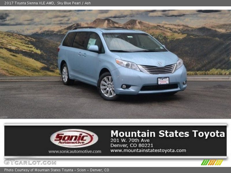 Sky Blue Pearl / Ash 2017 Toyota Sienna XLE AWD