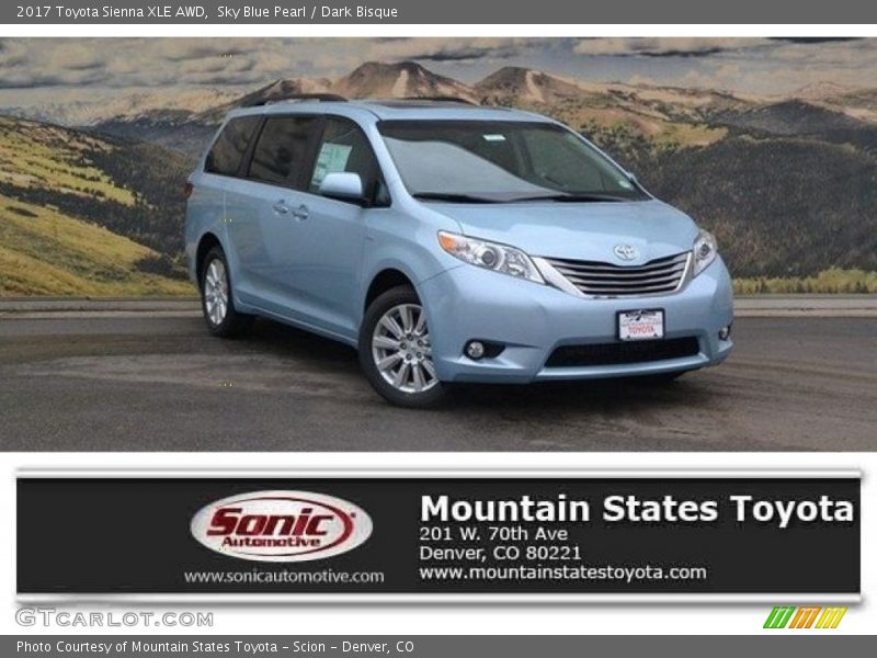 Sky Blue Pearl / Dark Bisque 2017 Toyota Sienna XLE AWD