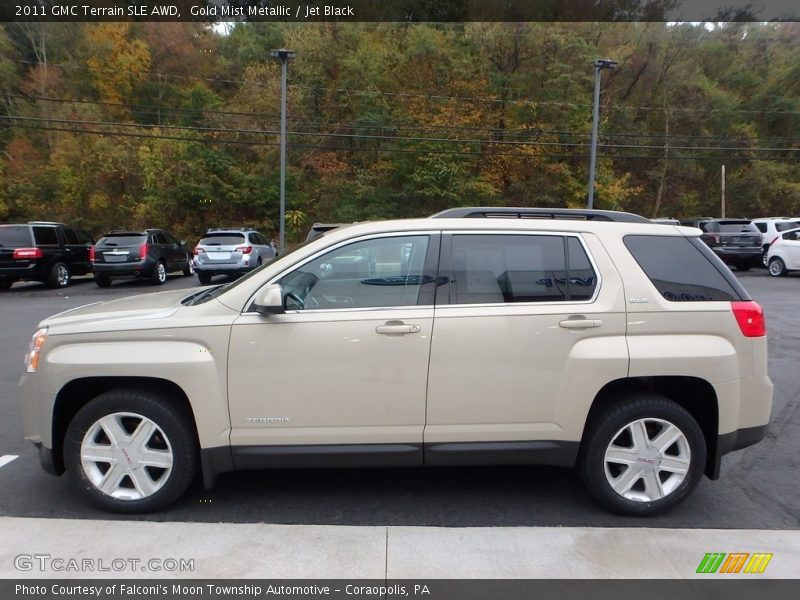 Gold Mist Metallic / Jet Black 2011 GMC Terrain SLE AWD