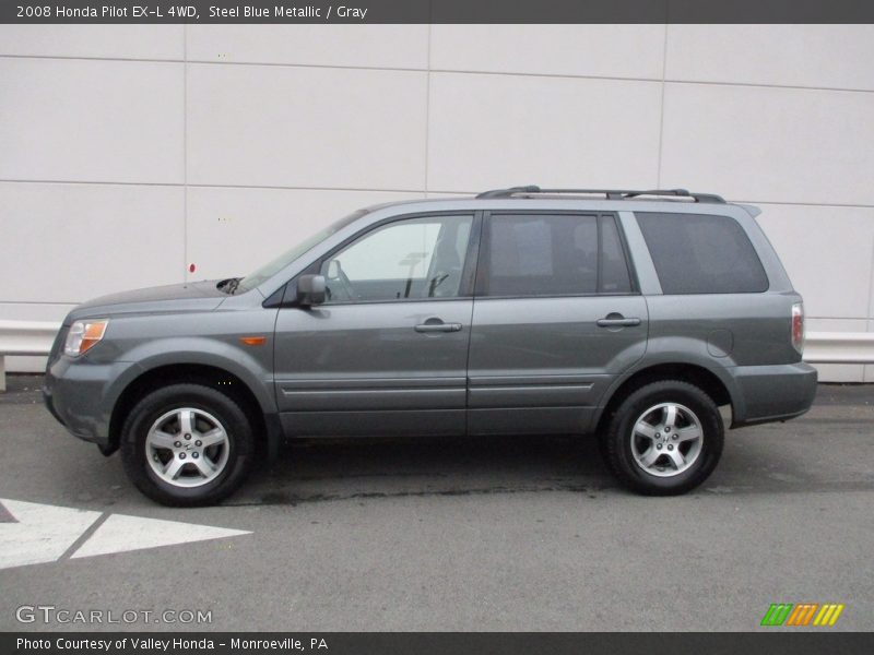 Steel Blue Metallic / Gray 2008 Honda Pilot EX-L 4WD