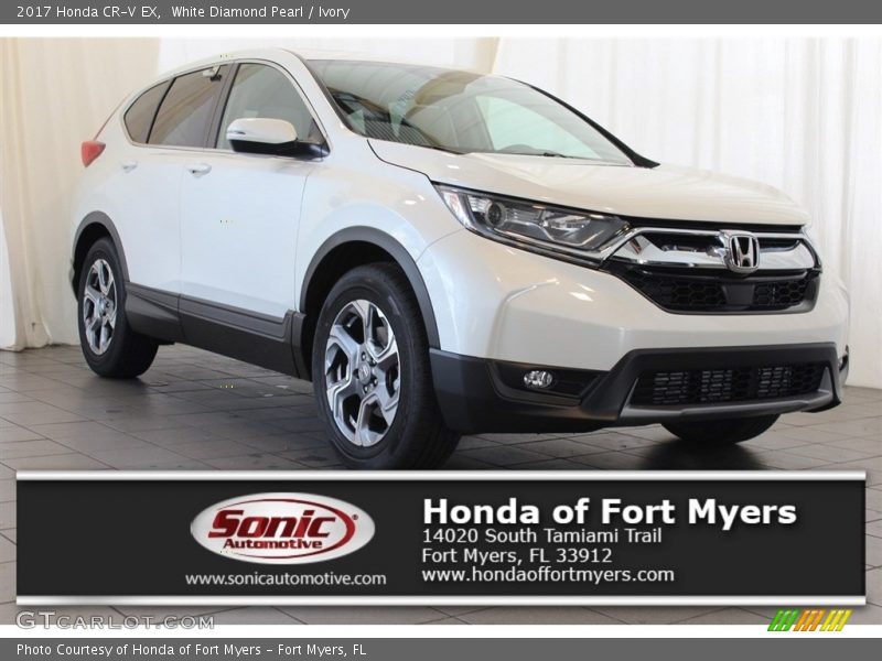 White Diamond Pearl / Ivory 2017 Honda CR-V EX