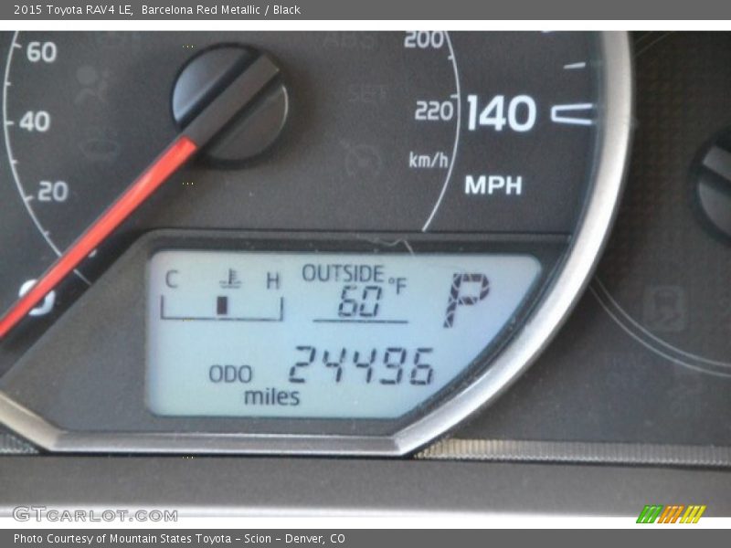 Barcelona Red Metallic / Black 2015 Toyota RAV4 LE