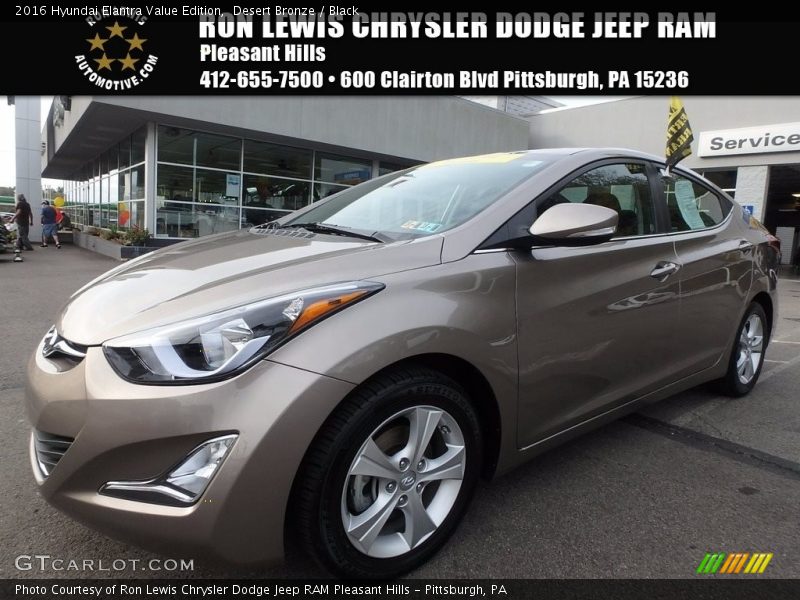 Desert Bronze / Black 2016 Hyundai Elantra Value Edition