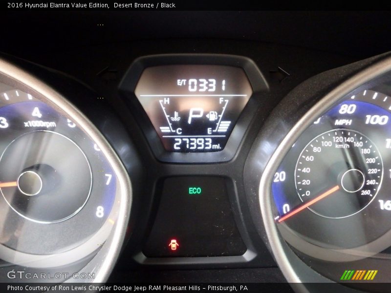 Desert Bronze / Black 2016 Hyundai Elantra Value Edition