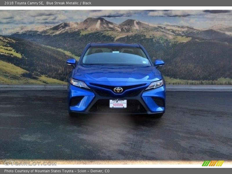 Blue Streak Metallic / Black 2018 Toyota Camry SE